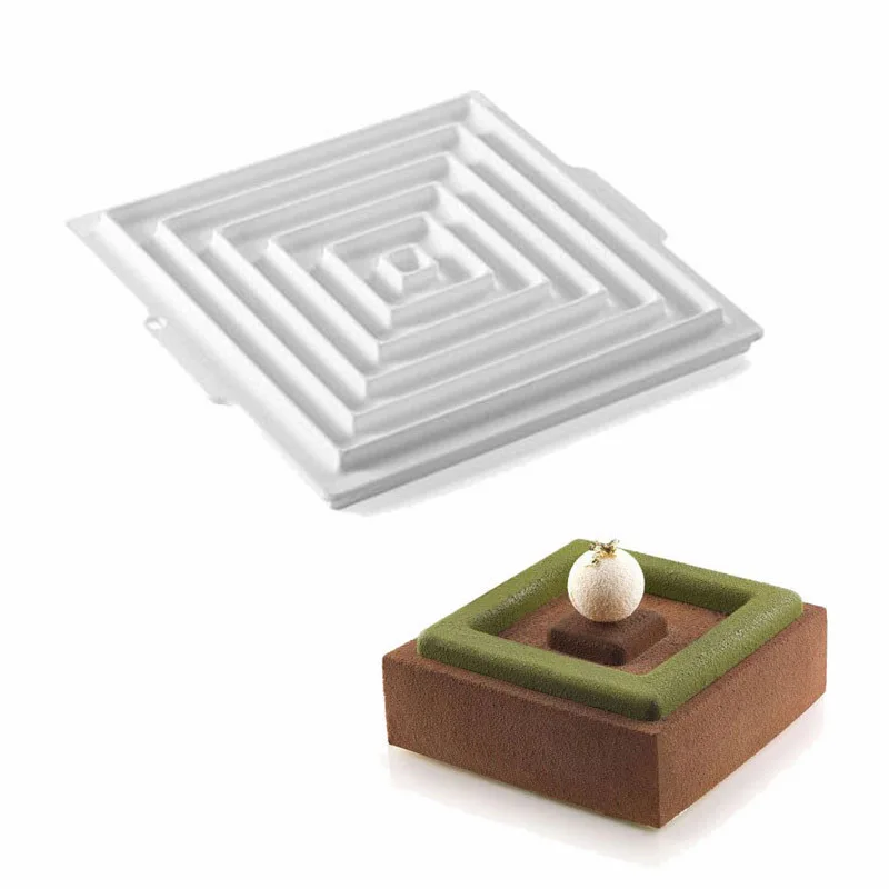 

White Roundabout Square Silicone Non-Stick Mold Cake Decorating Tool Baking Decorating Accessories Tools