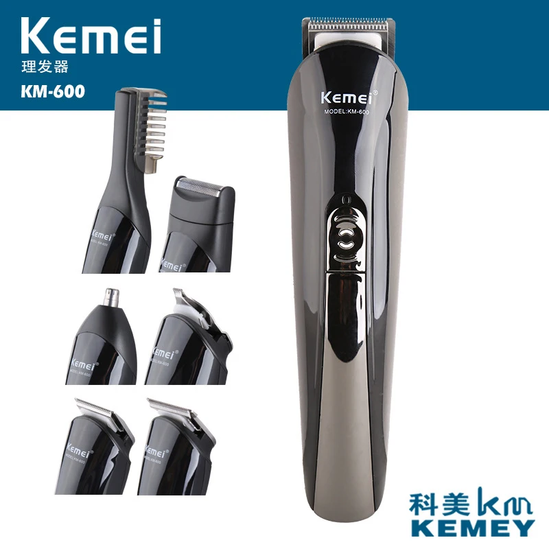 ФОТО KM-600 kemei 6 in 1 hair trimmer titanium hair clipper electric shaver beard trimmer men styling tools shaving machine cutting