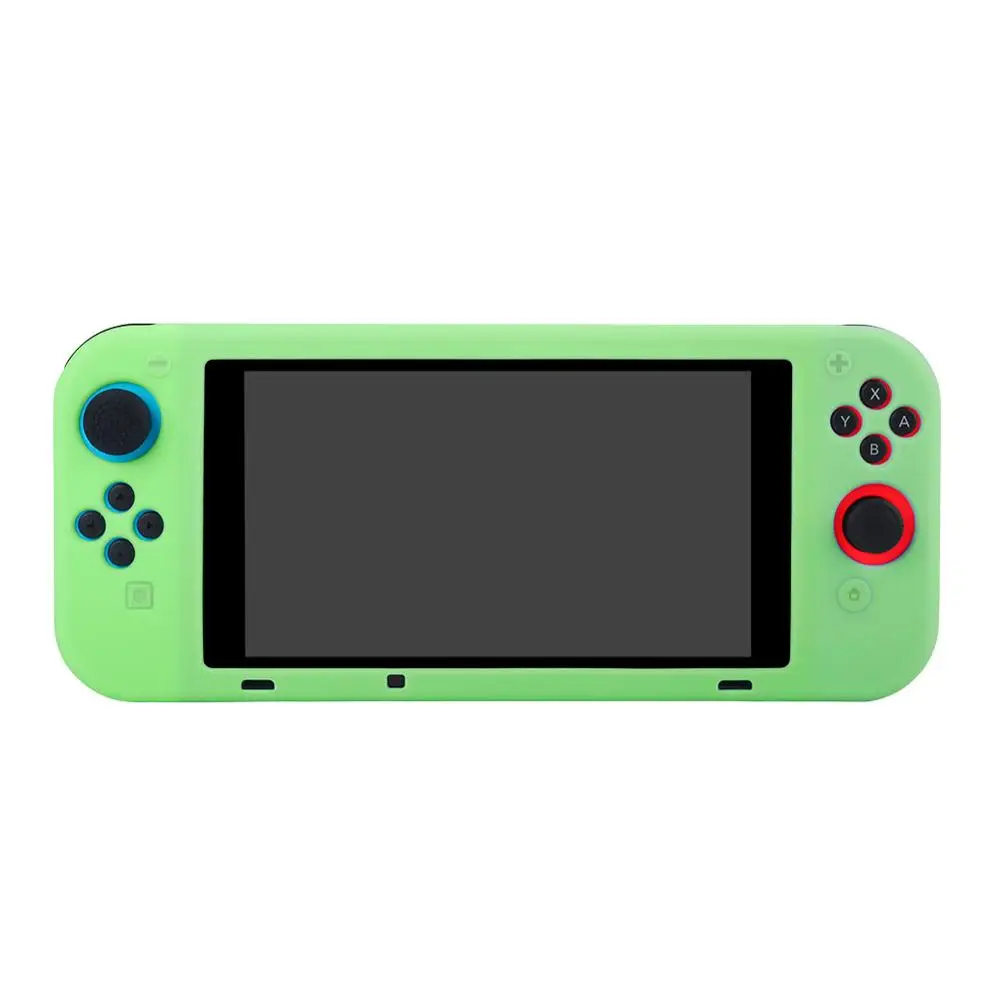 Мягкий силиконовый защитный чехол BUBM/Seperate Body Case/Grip Cover для nintendo Switch NS Console с контроллером Joy-Con - Цвет: Overall style Green