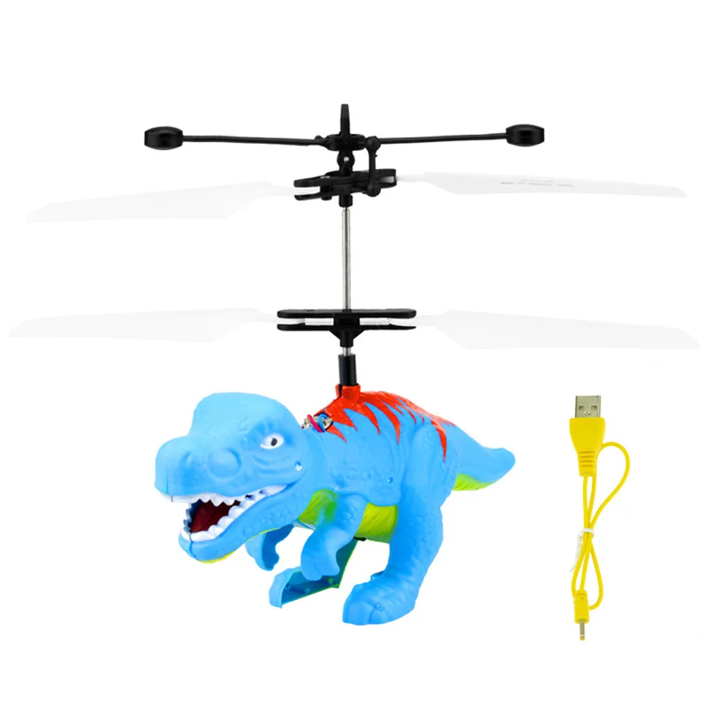 Радиоуправляемые игрушки для детей, летающие динозавры, дракон, вертолет, игрушки с Wi-Fi управлением, милые животные, пульт дистанционного управления, игрушка, лучший подарок на день рождения - Цвет: Blue