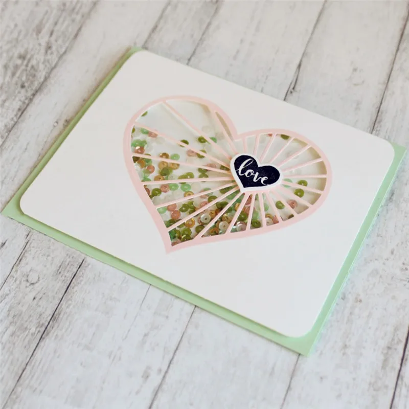

Metal Cutting Dies Shine heart shape fram Stencils Scrapbooking Photo Album Card Paper Embossing Craft DIY