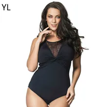 Женский купальник бикини, цельный черный сексуальный кружевной купальник с вырезами, Цельный купальник с пуш-ап, купальник размера плюс 6XL, монокини