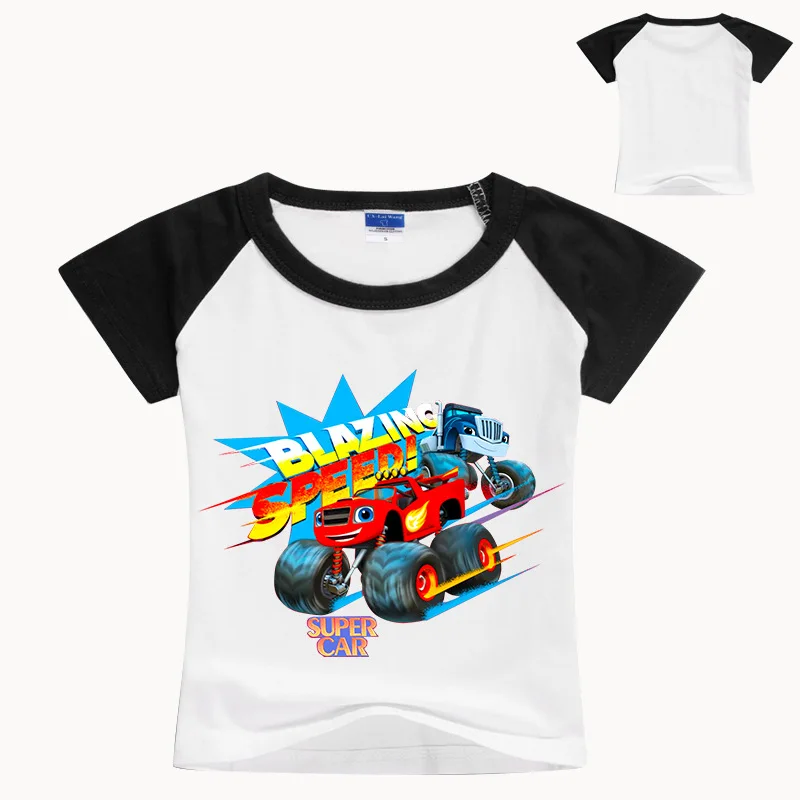 

Kids New Children Short Sleeve T-Shirts Kids Boy Girl Tee Boys Tops Monster Machine Kids Boy Blazing Speed Car Cartoon Chothes