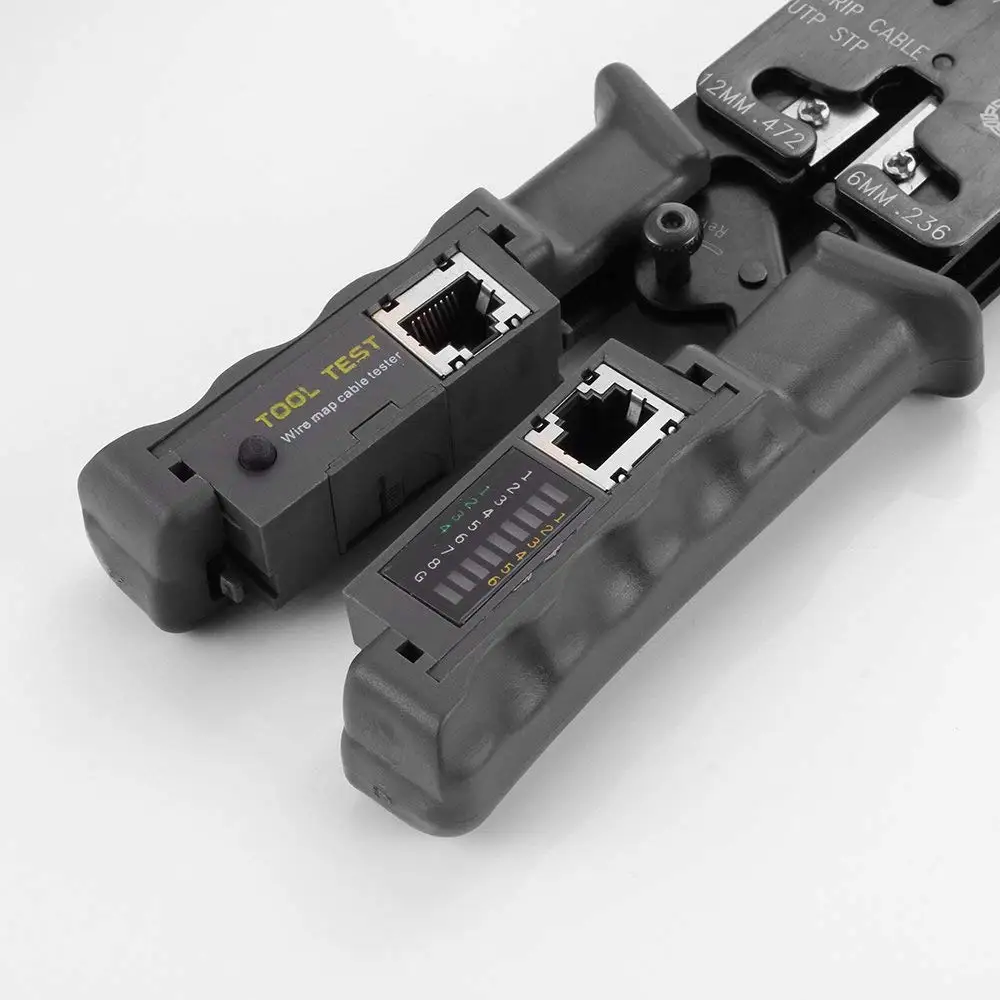 2 in 1 RJ45 Network LAN Cable Crimper Pliers Cutting Tool Cable Tester Cable Pliers 6P/8P Wire Cutter Tool Test Crimping Pliers