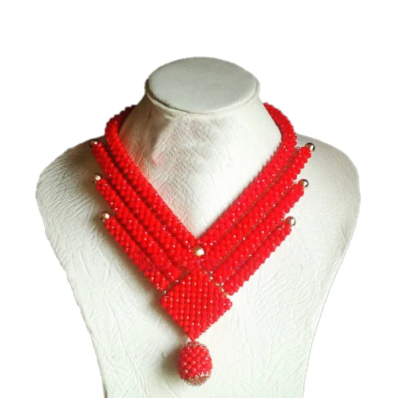 4UJewelry свадебные комплекты ювелирных изделий красное сердце Африканский стиль женские украшения набор с шариком в середине для вечерние/повседневные Новинка