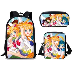 Новый дизайн школьный рюкзак для девочек Сейлор Мун Печать Дети мешок японский мультфильм Mochila Infantil Роналду рюкзаки