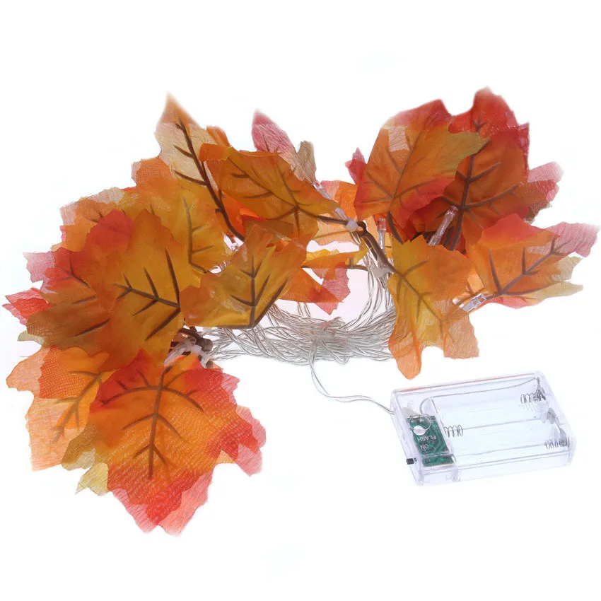 

3m 20 led Autumn Maple Leaves LED Fairy String Garland String Lights Battery Operated Christmas holiday living room Decoration