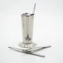 1 бутылка Серебряный держатель пинцета из нержавеющей стали Подставка для хранения бутылок размещение сосуда постоянные принадлежности для макияжа