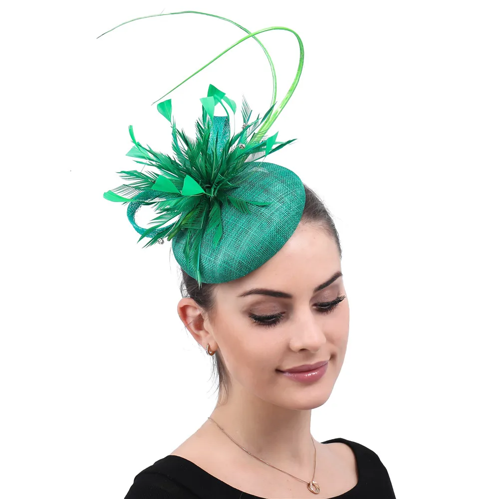 Зеленый sinamay Fascinators шпилька для невесты Королевский Fascinators интимные аксессуары хороший фаты шляпа женские украшения головной убор Новы