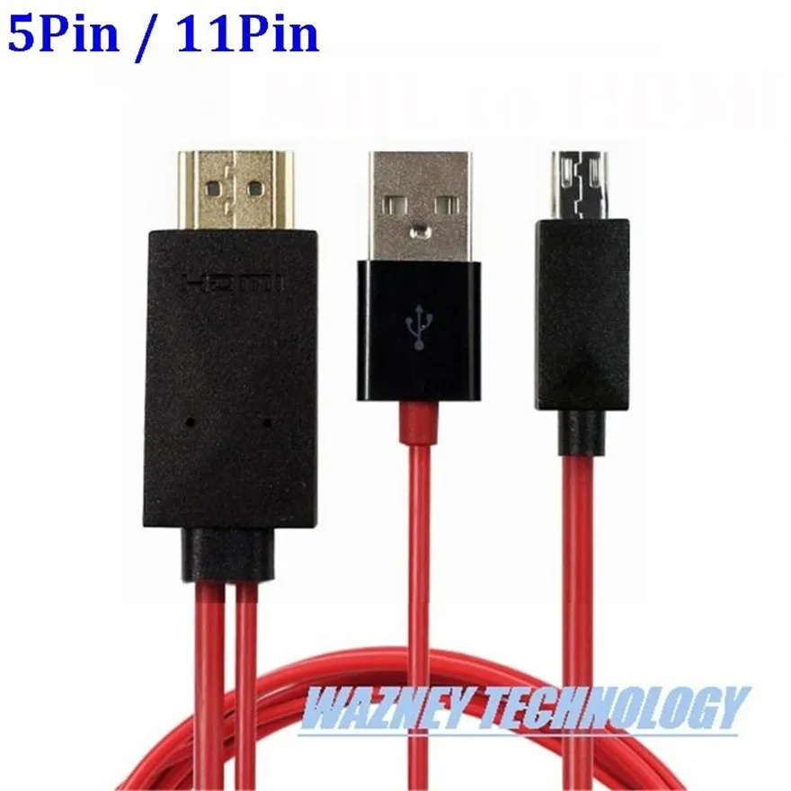 50 шт. 5PIN 11 pin 5 pin 11 pin Micro USB к HDMI кабель HD tv адаптер для samsung Galaxy S5 S3 S4/note 4 2 3