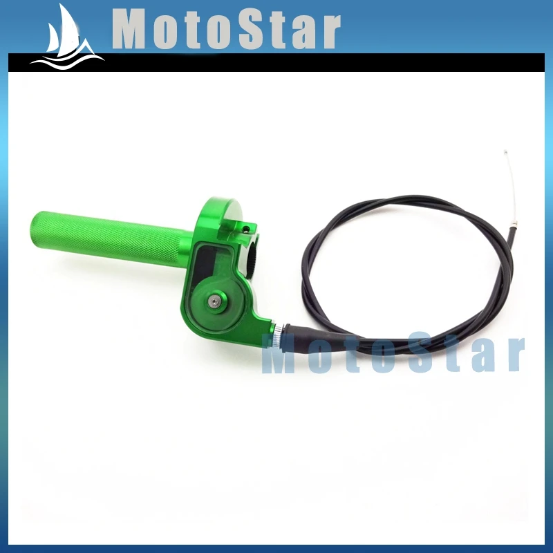 CNC сплав зеленый 1/4 поворот Твист дроссельной заслонки+ кабельная ручка в сборе для TTR KX XR Dirt Pit Велосипед Мотоцикл Мотокросс 50cc-250cc