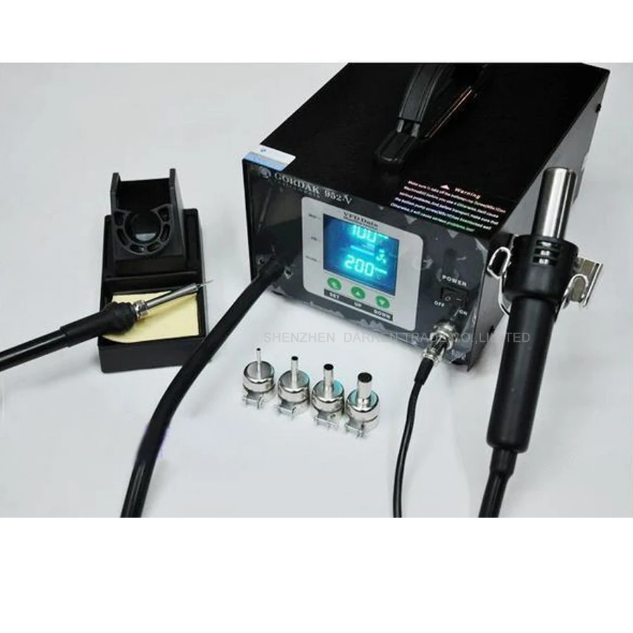 Паяльная станция 580 Вт Gordak 952 в + Тепловая пушка 2 1 SMD BGA наладочная станция|gordak 952v|gun