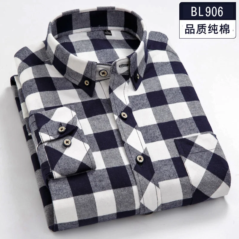 

Plus Size 5XL 6XL 7XL 8XL High Quality 100% Cotton Plaid Casual Formal Long Sleeve Shirt Men Top Sell Thick Middle-aged Clothing