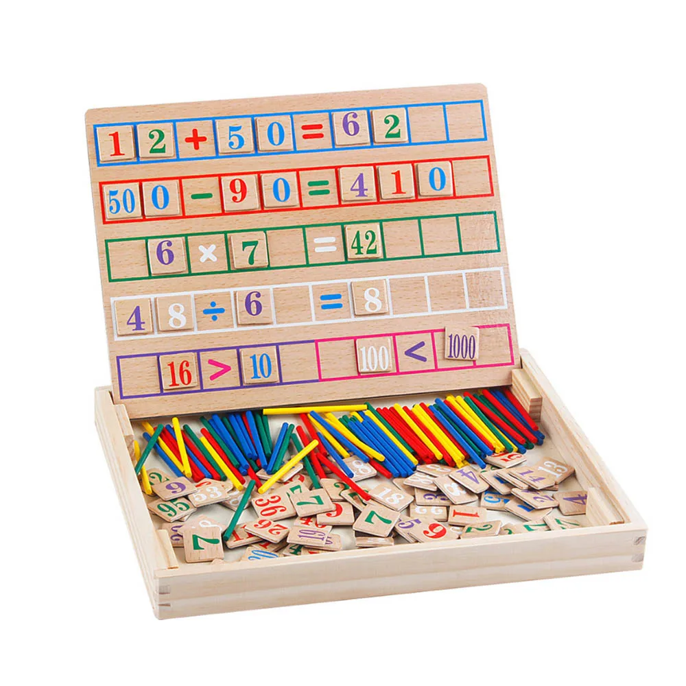 Математика счетчики умений и вытягивающаяся коробка Дошкольное обучение и учебных пособий деревянные развивающие игрушки