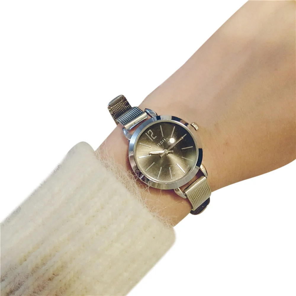 Горячая распродажа женский простой браслет стиль Леди Мода изысканные Изящные наручные часы с маленьким циферблатом Relogio Feminino женские подарки HK& 50 - Цвет: Black
