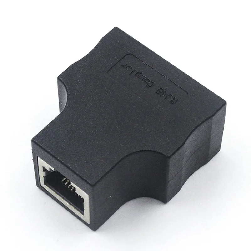 TINMUNN 1 To 2 Ways LAN Ethernet Network Cable RJ45 Female Splitter Connector Adapter