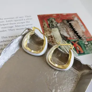 

925 Sterling Silver Moroccan Style Gold Exaggeration Hoop Earrings Fashion Irregular Circle Earrings For Women Original Jewelry