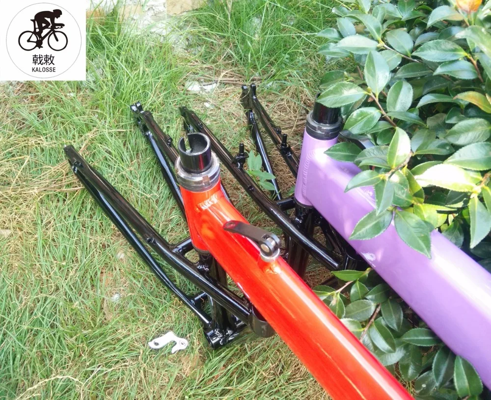 Cheap Kalosse  Aluminum  alloy  Folding hard  frame   1-1/8inch  Mountain bike frame  BB 68 mm   26*2.125  tires  26*17 inch , 2