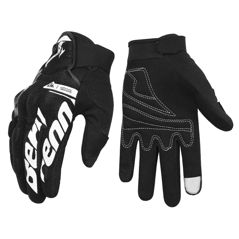 Мотоциклетные перчатки с сенсорным экраном Guantes Moto rbike rcycle Racing перчатки для езды на мотоцикле полный палец - Цвет: Black