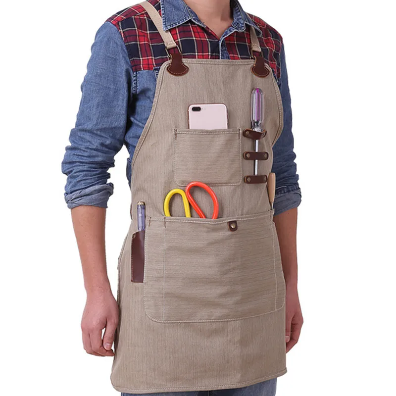 Canvas Apron Crossback Cotton Straps E6-6