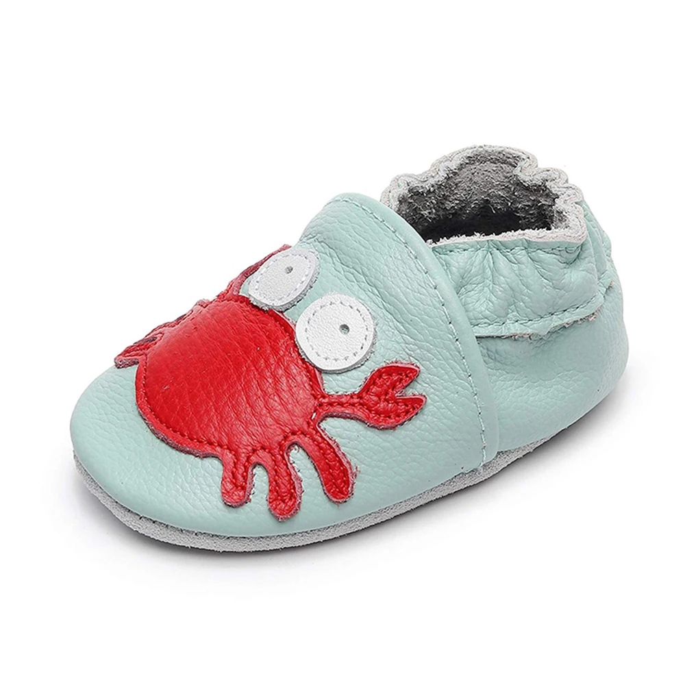 

gsch Chausson Bebe Cuir Souple Crawling Slippers Baby Shoes Soft Sole Leather Moccasins Stars Infant Toddler Pre-Walker leren