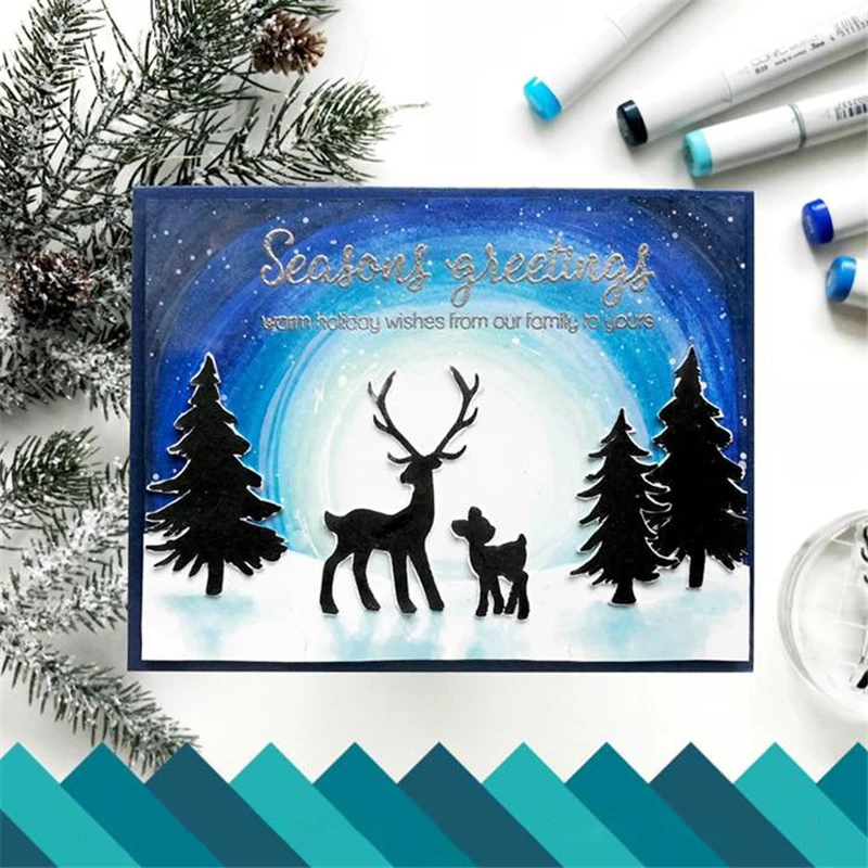 

Eastshape Xmas Metal Cutting Dies Tree and Deer New Dies for 2019 Scrapbooking Craft Frame Dies Animal Album Stencil Die Cut