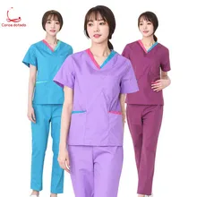 Одежда для врачей Женская Ручная стирка, Детская рубашка с короткими рукавами, рабочая одежда раздельный костюм в сетку, соблазнительный, чистка руки в летнее время в больнице