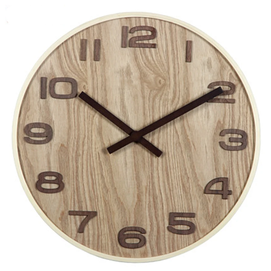 

Chinese Bedroom Wall Clock Mute Living Room Wooden Modern Quartz Creative Wall Clock Reloj Home Decoration Accessories 40C039