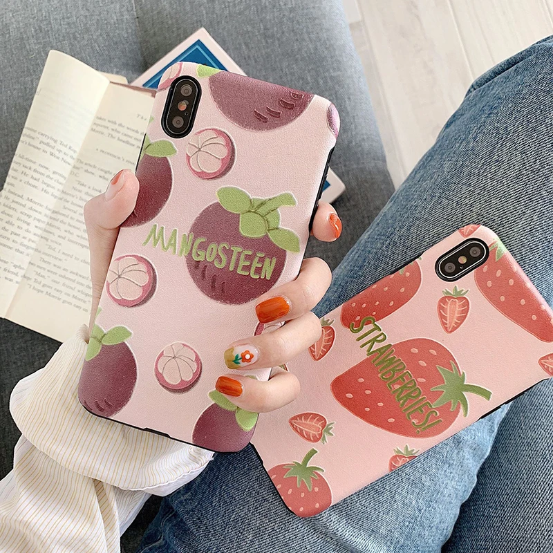 

Coque For iphone 6 6s 8 7 plus Cute Fruit Orange Soft TPU Phone Case Cover For iPhone 8 Plus X XS Max XR Protective Phone Case