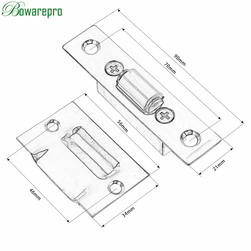 Bowarepro 1 шт. дверные защелки из нержавеющей стали шкаф опорный каток шкафа замок защелки деревянные дверные стопы мебельная фурнитура, металлоизделия