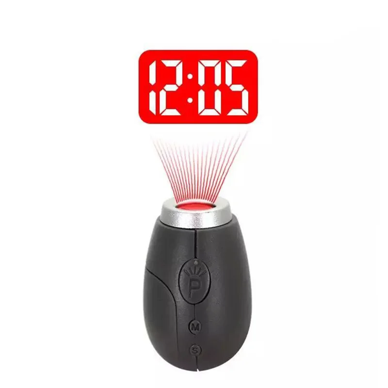 

Portable Digital Time Projection Clock Mini LED Watch Night Light Projector Flashlight With Hanging Rope @LS