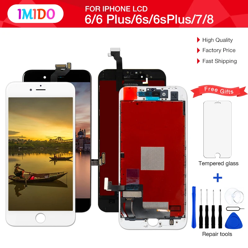 1 шт. экран Pantalla для iPhone 6 ЖК дисплей 6S 7 8 OEM 3D сенсорный AAA в сборе черный белый с