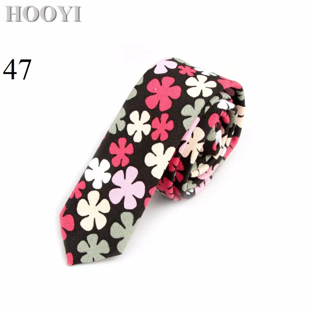HOOYI 2019 Новая мода Звезда Тонкий хлопок Галстуки для мужчин узкий галстук с принтом 5 см Ширина