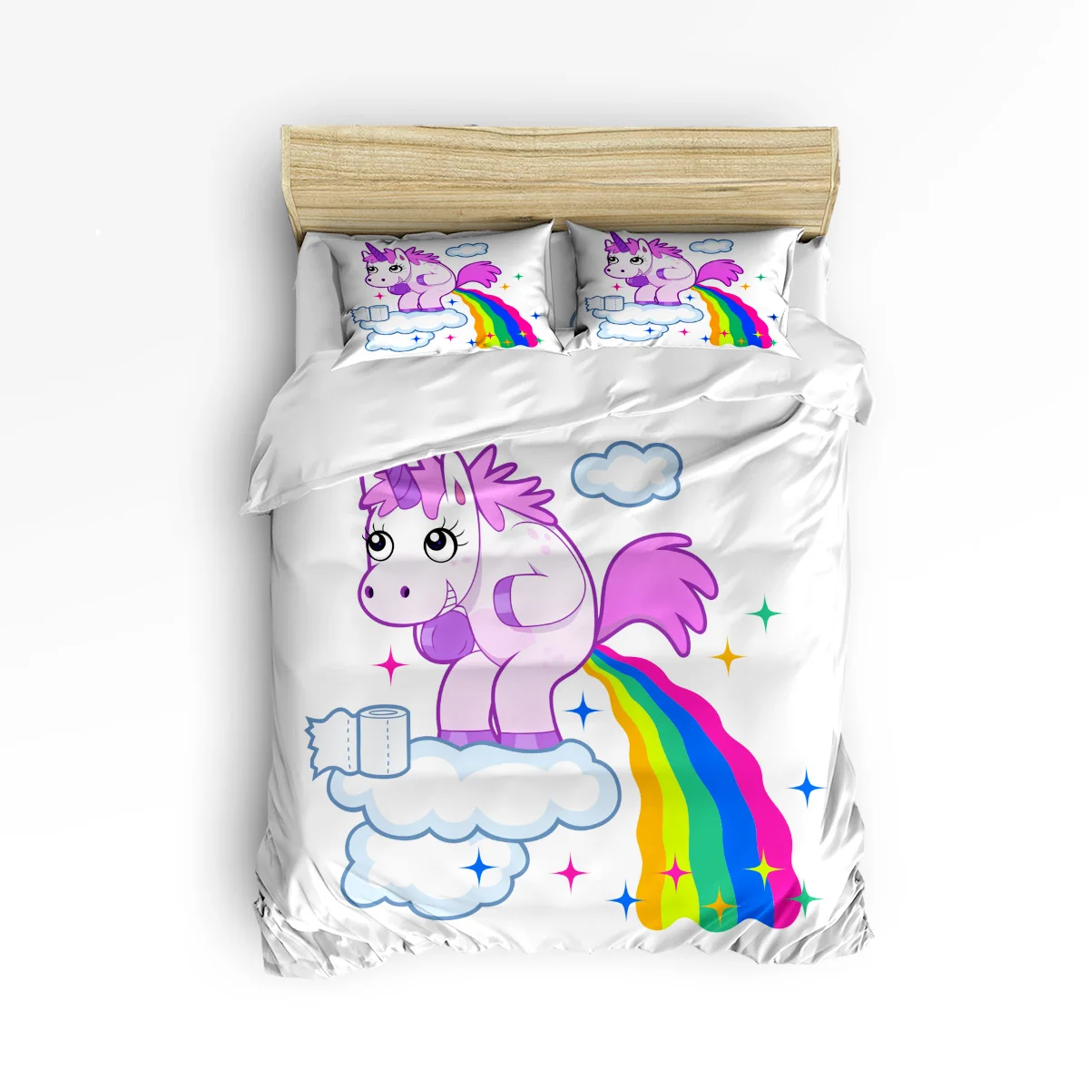 

3d Cartoon Unicorn Rainbow Print 3 Pcs 4 Pcs Bedding Set Home Decor Duvet Cover Set Soft Bedding Sets Adult Kids Free Shipping