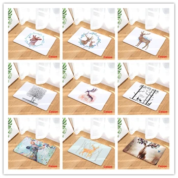 

New Deer Print Carpets Non-slip Kitchen Rugs for Home Living Room Floor Mats 40x60cm