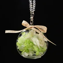 Автомобильный орнамент подвеска Кристалл увековеченный цветок стекло авто зеркало заднего вида отделка украшения аксессуар ручной работы висячие подарки