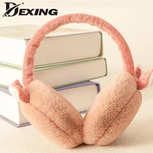 Детские наушники; модные зимние милые утепленные плюшевые детские складные наушники; новые высококачественные однотонные детские наушники