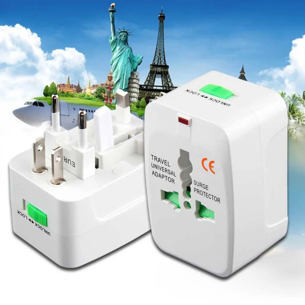 

New 1PC Universal Adapter Plug Socket Comverter Universal All in 1 Travel Electrical Power Adapter Plug US UK AU EU
