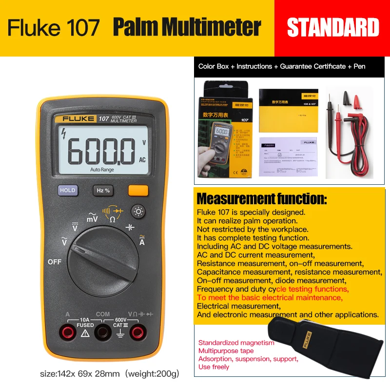 Fluke F15B+ цифровой мультиметр высокоточный автоматический портативный мультиметр