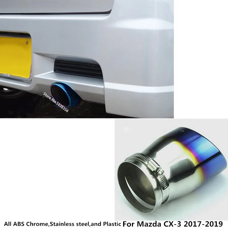 Stainless Rear Exhaust Muffler Tip End Pipe Trim For Mazda CX-3 CX3 2017 2018