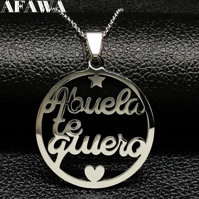 2018 Grandmother Stainless Steel Statement Necklace Women jewlery Silver Color N 2018 Grandmother Stainless Steel Statement Necklace Women jewlery Silver Color N