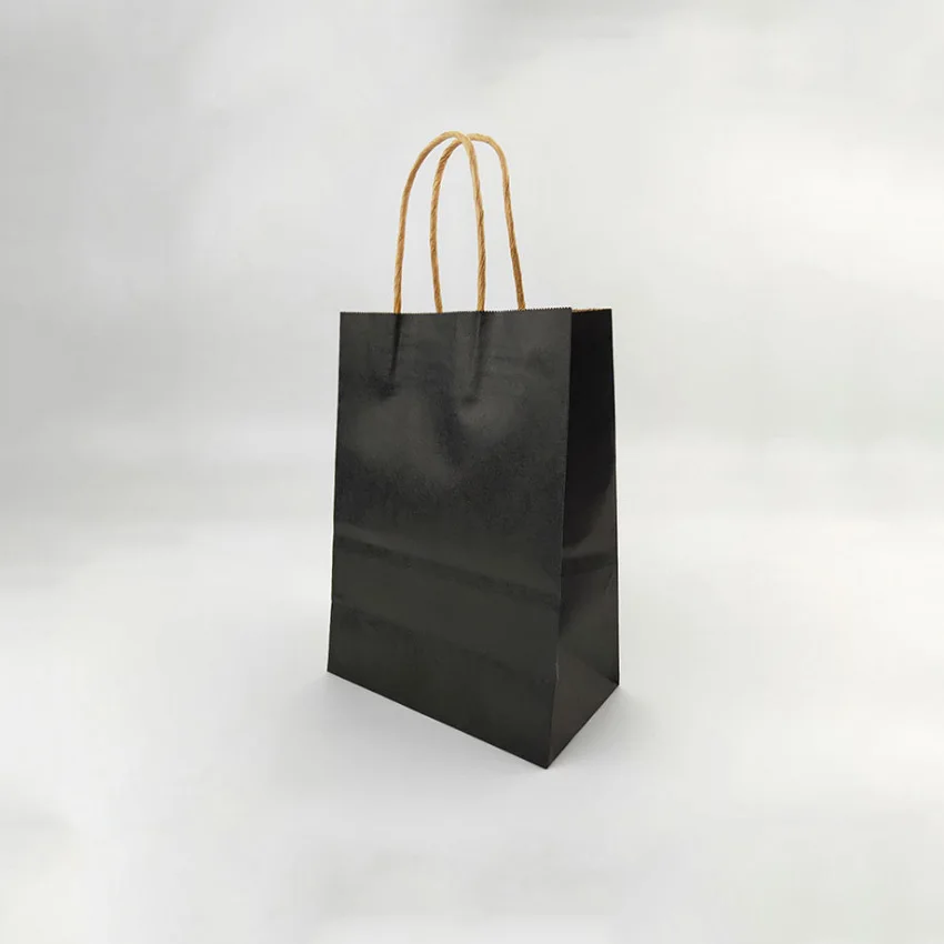 NO1 Black 40 шт./лот, бумажный пакет из крафт-бумаги с ручками, 21x15x8 см, праздничный Подарочный пакет для подарков, ювелирных изделий, свадеб, дней рождения, вечеринок, высокое качество - Цвет: NO1 Black