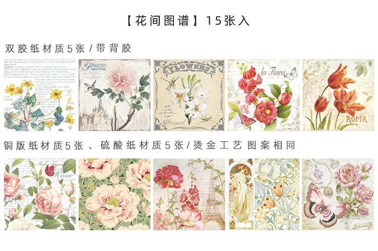 Lote Kawaii Papelaria Adesivos Retro Bronzing Série Diário Decorativos Mobile Scrapbooking Faça Você Mesmo Artesanato 12 Set - 11 High Quality Material escolar e de escritório