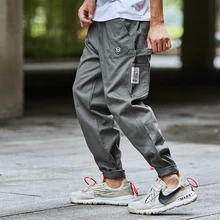 Japanese men's pants summer loose joggers pants wild straight casual pants American retro hip hop tooling trousers streetwear