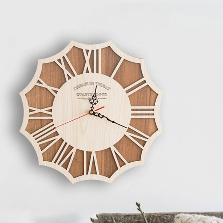 

Large Wall Clock Modern Design Silent Living Room Watch Antique Wood Decor Wall Decorations Clock Wall Clocks Zegar Farmhouse