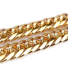 Corrente apertada enchida 10mm 23.6 do freio dos homens do ouro amarelo da colar pesada dos homens
