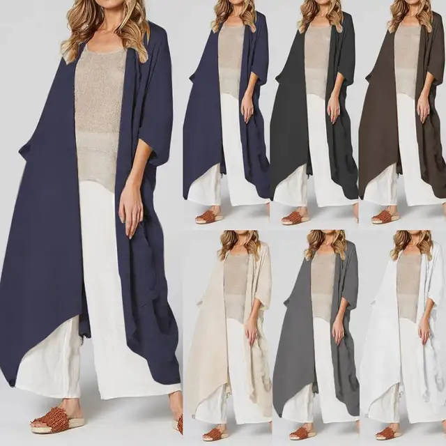 Open Front Shirts for Men - Solid Color Shirt Beach Kimono