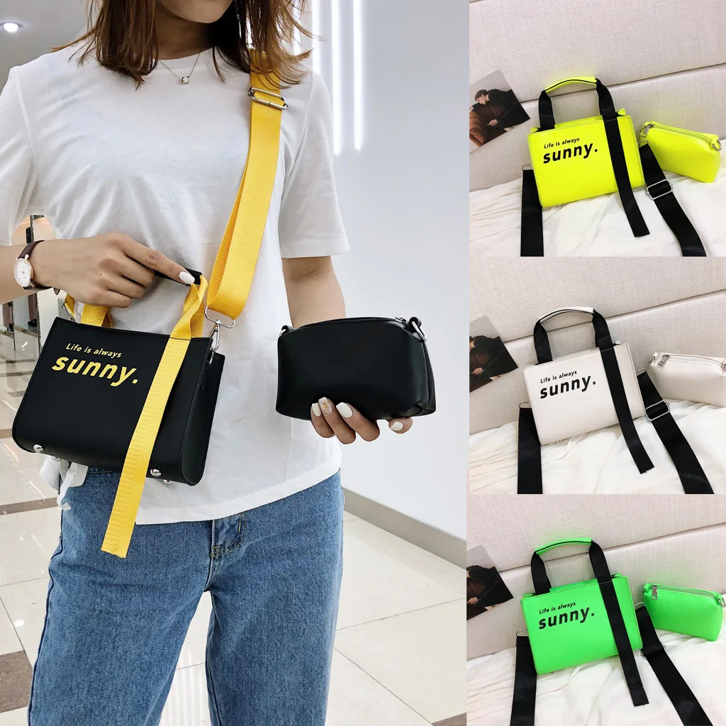 

Summer Fashion 2019 Casual Women's Fashion Fluorescence Color Composite Bag Casual Bag Shoulder Simple Bag