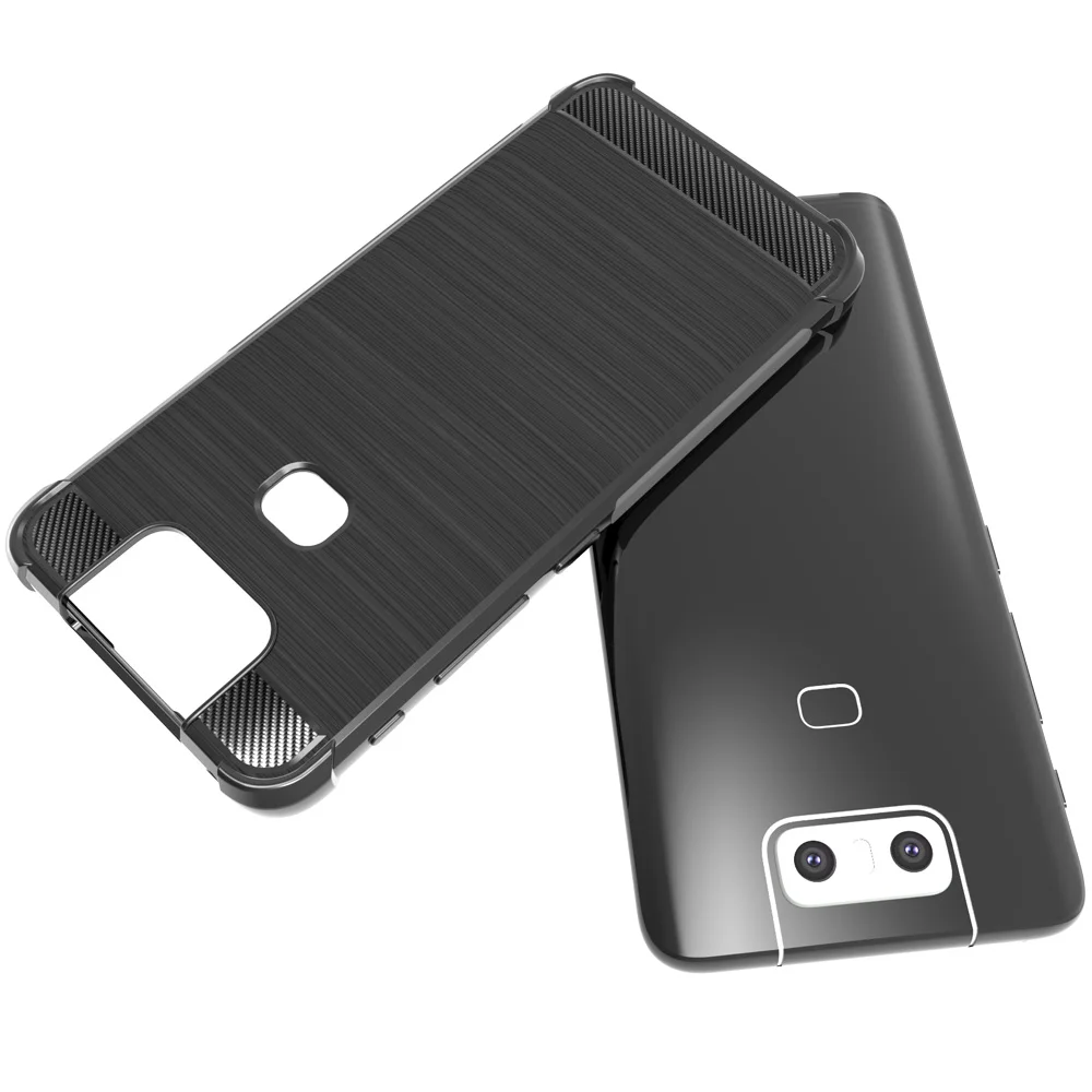 Амортизирующий чехол из мягкого ТПУ с защитой от царапин углеродного волокна