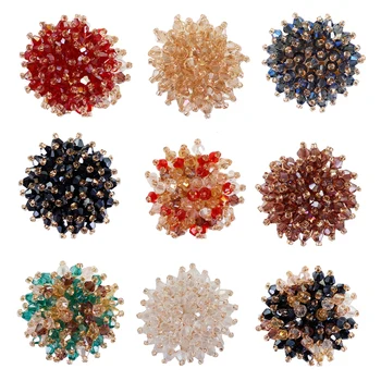 

Flower Beaded Patches Applique Sew on Badges for Brooches Muslim Scarf Decorated Accessories Handmade Crsft 20 pieces